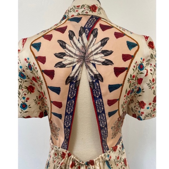 Sandro Ayeon Open-back Floral Silk Dress - Picture 2 of 10